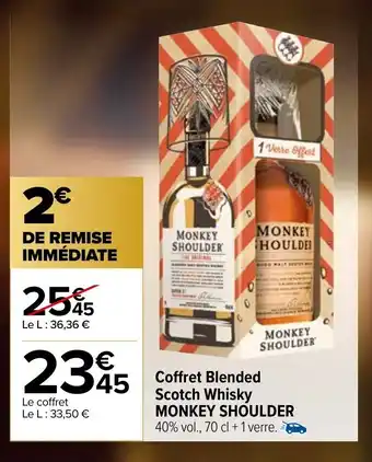 Carrefour Coffret blended scotch whisky MONKEY SHOULDER offre