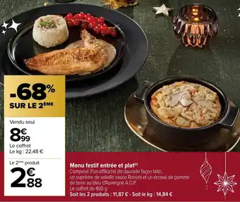 Carrefour Menu festif entrée et plat offre