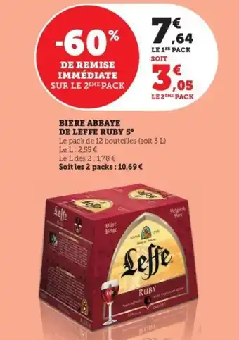 Super U Biere abbaye de leffe ruby 5 offre