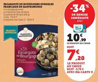 Super U Escargots de bourgogne surgeles francaise de gastronomie offre