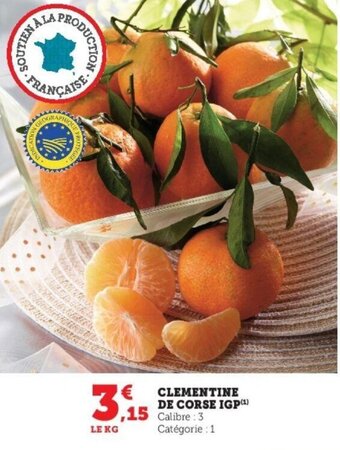 Super U Clementine de corse igp offre