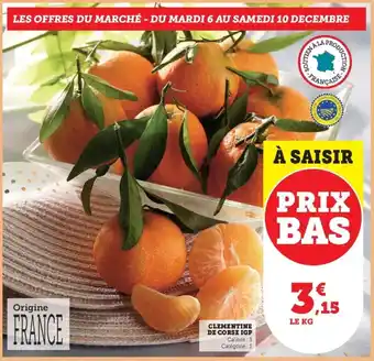 Super U Clementine de corsé IGP offre