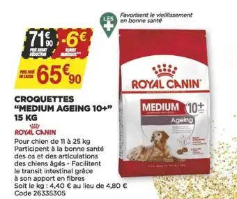 Bricomarché Croquettes Medium Ageing 10+ 15 KG offre