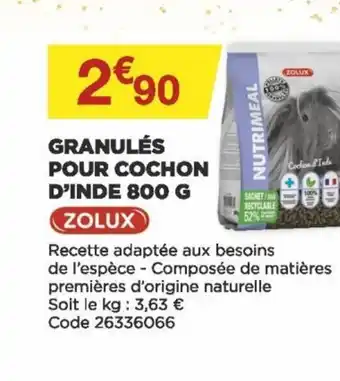 Bricomarché Granulés Pour Cochon D'Inde 800 G offre