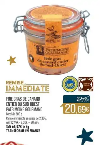 Match Foie Gras de Canard Entier du Sud Ouest Patrimoine Gourmand offre