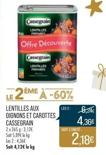 Match Lentilles aux Oignons et Carottes Cassegrain offre