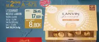 Match L'Escargot Nestle Lanvin offre