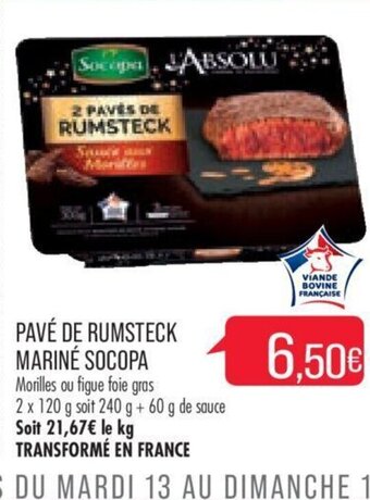 Match Pavé de Rumsteck Mariné Socopa offre