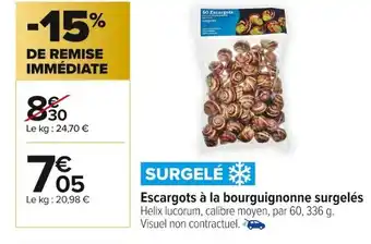 Carrefour Market Escargots à La Bourguignonne Surgelés offre