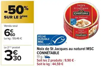 Noix de St Jacques au Naturel MSC Connétable