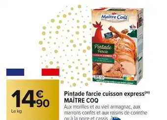 Carrefour Market Pintade Farcie Cuisson Express Maître COQ offre