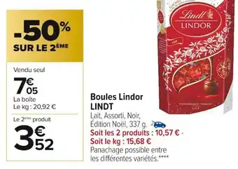 Carrefour Market Boules Lindor Lindt offre
