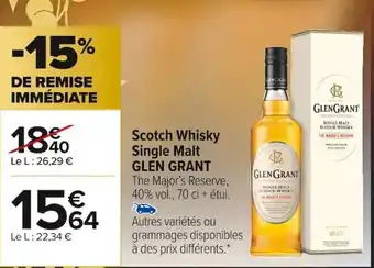 Carrefour Market Scotch Whisky Single Malt Glen Grant offre
