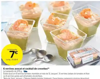 Carrefour Market 6 Verrines Avocat et Cocktail de Crevettes offre
