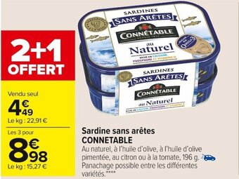 Carrefour Market Sardine Sans Arêtes Connetable offre