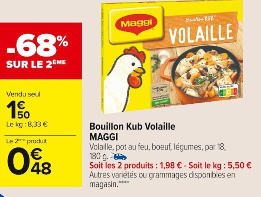 Promo Bouillon Kub Volaille Maggi chez Carrefour Market