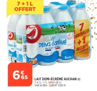 Bi1 Lait Demi-écrémé Auchan offre