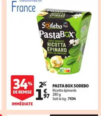 Auchan Pasta Box Sodebo offre