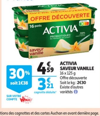 Auchan Activia Saveur Vanille offre