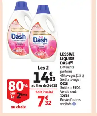 Auchan Lessive Liquide Dash offre