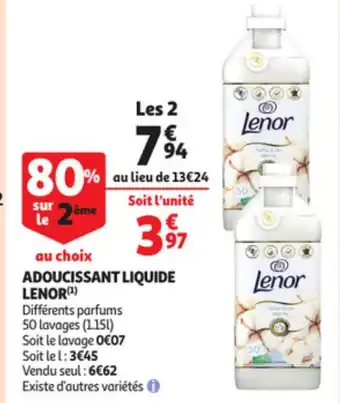Auchan Adoucissant Liquide Lenor offre