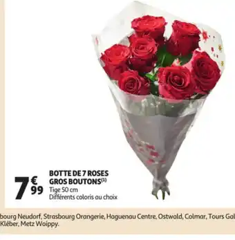 Auchan Botte de 7 Roses Gros Boutons offre