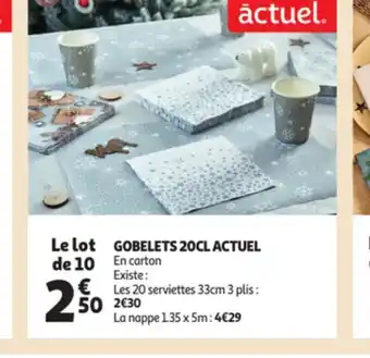 Auchan Gobelets 20cl Actuel offre