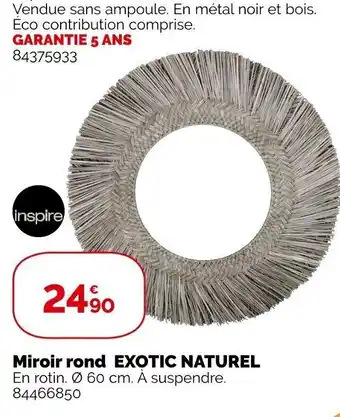 Weldom Miroir Rond Exotic Naturel offre