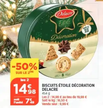 Bi1 Biscuits Etoile Decoration Delacre offre