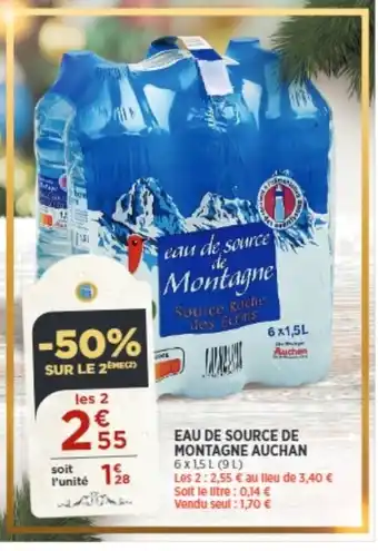 Bi1 Eau De Source De Montagne Auchan offre