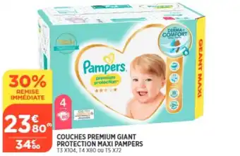 Bi1 Couches Premium Giant Protection Maxi Pampers offre