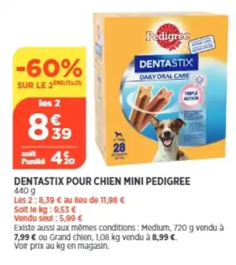 Bi1 Dentastix Pour Chien Mini Pedigree offre