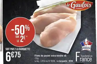 Géant Casino Filets De Poulet Extra-Tendre x6 offre