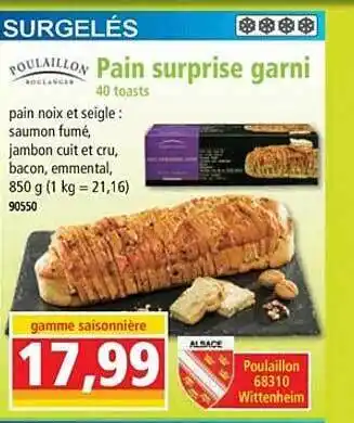 Norma Pain surprise garni 40 toasts poulaillon offre