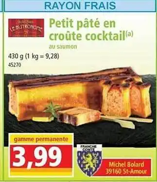 Norma Petit pâté en croûte cocktail au saumon le bistronome offre
