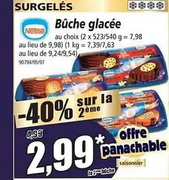 Norma Bûche glacée nestlé offre