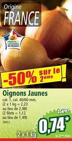 Norma Oignons jaunes offre