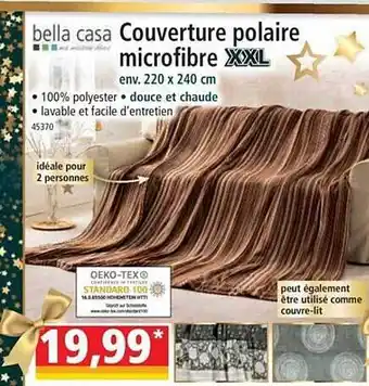 Norma Couverture polaire microfibre xxl bella casa offre