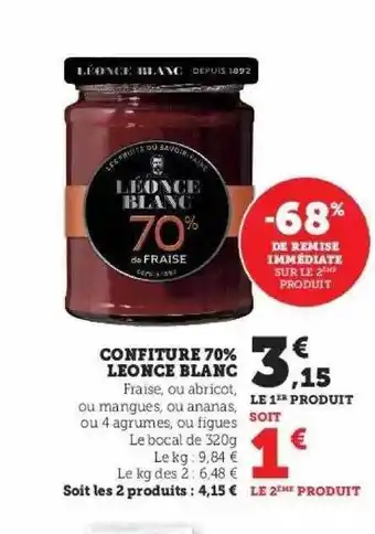 Super U Confiture 70% léonce blanc offre