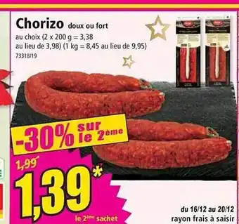Norma Chorizo doux ou fort offre