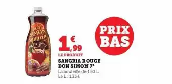 Super U Sangria rouge don simon 7° offre