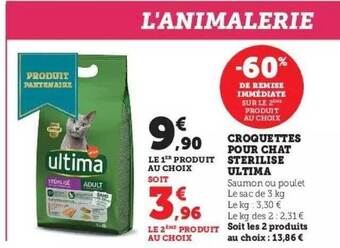 Super U Croquettes pour chat stérilisé ultima offre