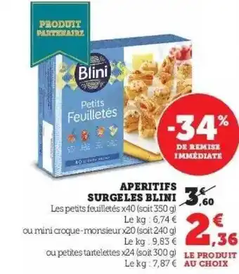 Super U Apéritifs surgelés blini offre
