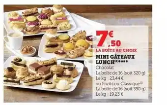 Super U Mini gâteaux lunch offre