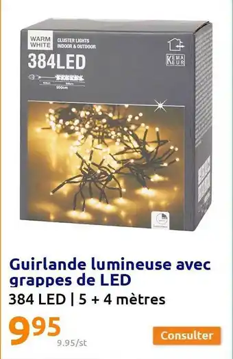Action Guirlande lumineuse avec grappes de led offre