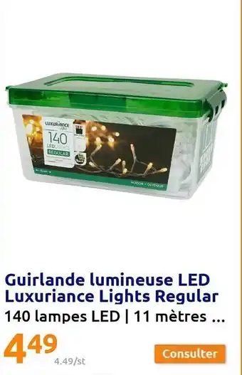 Action Guirlande lumineuse led luxuriance lights regular offre