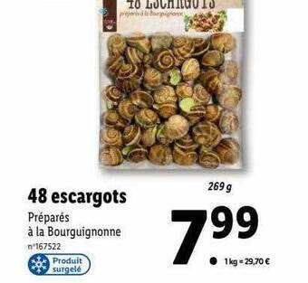 Lidl 48 escargots offre