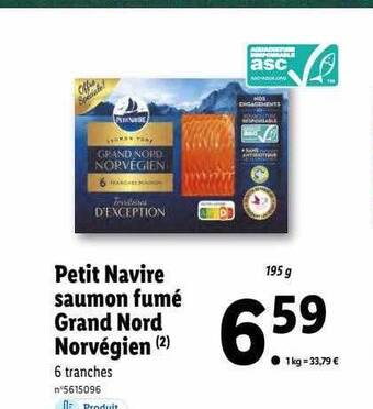 Lidl Petit navire saumon fumé grand nord norvégien offre
