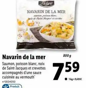 Lidl Navarin de la mer deluxe offre
