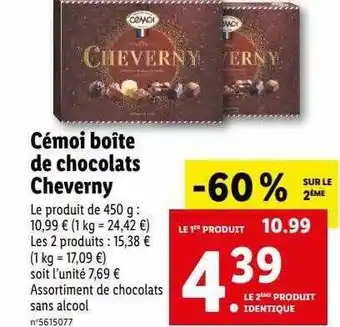 Cémoi boîte de chocolats cheverny
